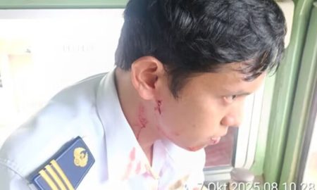 KAI Sumut Cari Pelaku Pelemparan terhadap KA di Kab. Asahan, Asisten Masinis Alami Luka di Wajah (Sumber: VRITIMES.com)