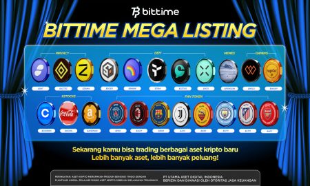 Bittime Mega Listing, Peluang Diversifikasi di Tengah Penguatan Nilai Aset Bitcoin (BTC). Sumber : vritimes.com