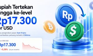 Rupiah Kembali Tertekan Ke-level Terendah Rp17.300 per Dolar AS, Trading Volume USDT dan BTC di Bittime Melonjak dalam 24 Jam. (Sumber : VRITIMES.com)