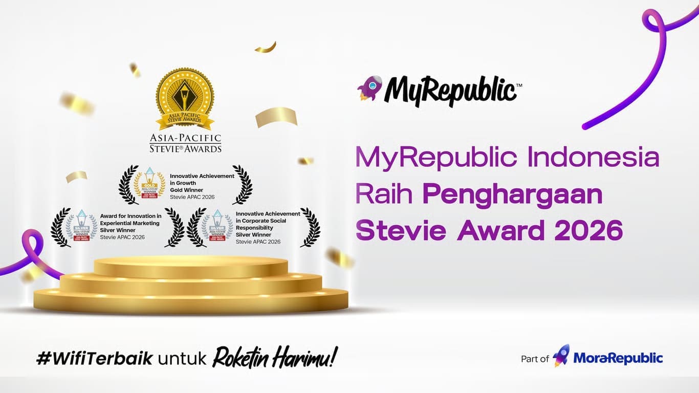 MyRepublic Indonesia Raih Tiga Penghargaan di Stevie Awards Asia-Pacific 2026, Perkuat Komitmen Inovasi dan Kualitas Layanan. sumber : vritimes.com