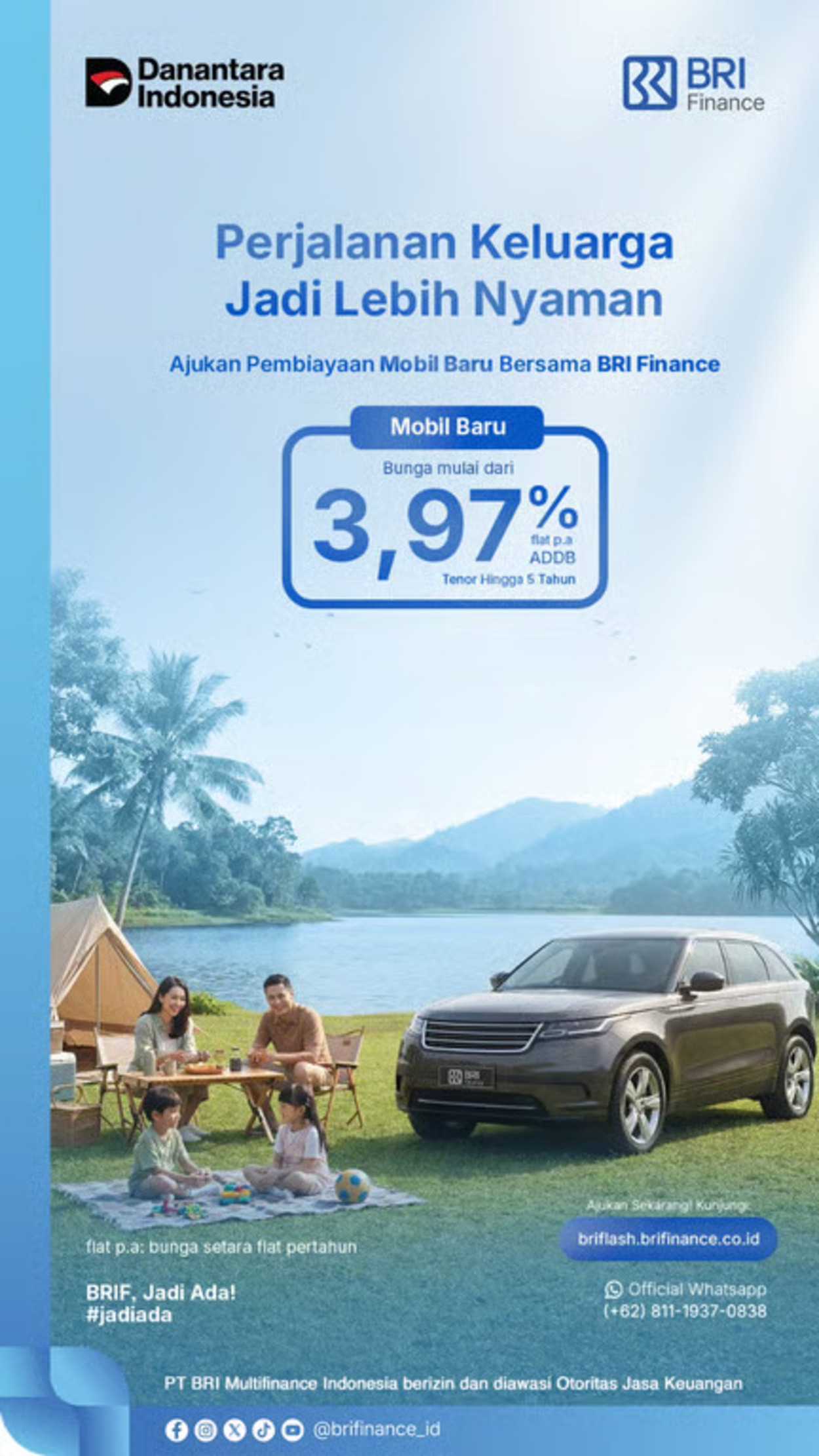 Perjalanan Keluarga Jadi Lebih Nyaman, BRI Finance Hadirkan Pembiayaan Mobil Baru dengan Bunga Mulai 3,97. sumber : vritimes.com