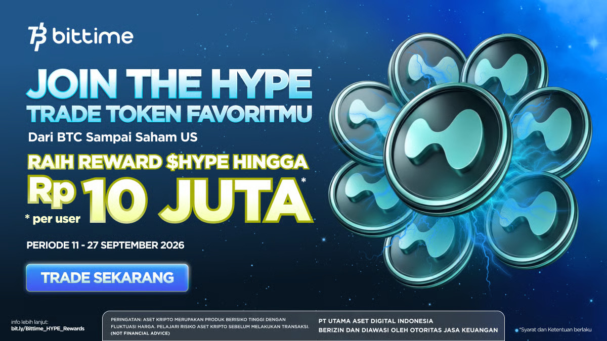 Pasar Crypto Semakin Dinamis, Bittime Hadirkan Program Berhadiah HYPE hingga Sepuluh Juta Rupiah. sumber : vritimes.com