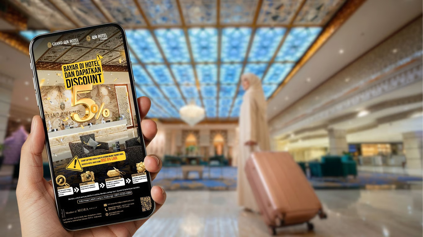 Saat Harga Online Jadi Pilihan, Diskon Tambahan Hadir di Grand Qin dan Qin Hotel Syariah. sumber : vritimes.com
