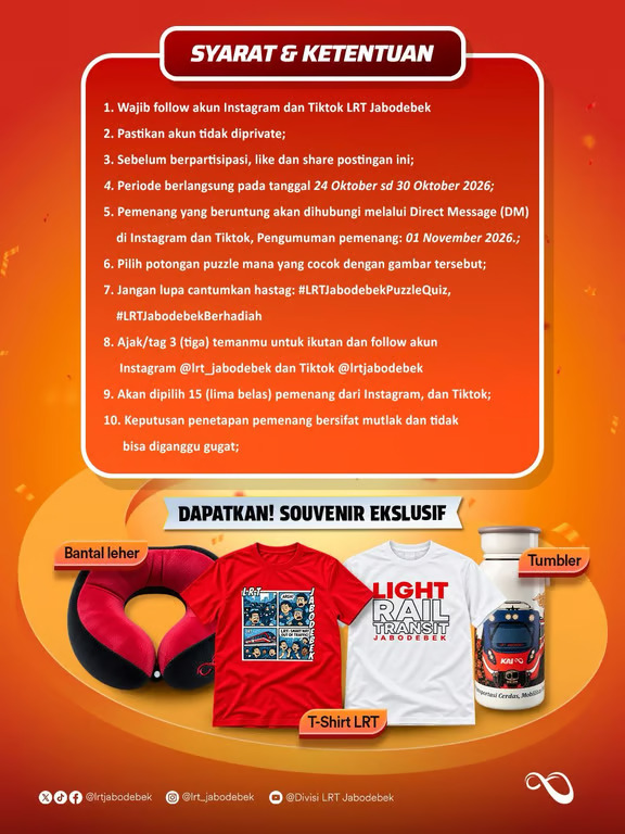Uji Ketelitian Lewat Puzzle Quiz, LRT Jabodebek Siapkan Merchandise Eksklusif bagi Pemenang. (Sumber: VRITIMES.com)