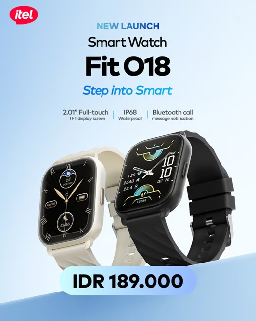 itel Rilis Smartwatch terbaru Fit O18, Mulai Gaya Hidup Sehat Tanpa Mahal. SUMBER : VRITIMES.COM